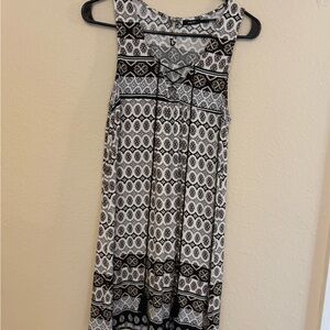 Poetry Black and White Geometric Midi Dress